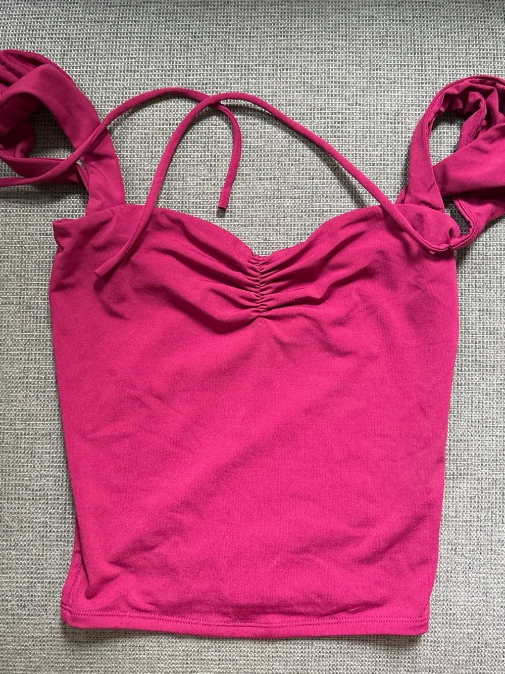 Garage Fuchsia Pink Ruched Front Tank Top